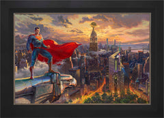 Superman™ - Protector of Metropolis Wall Art by Thomas Kinkade Studios Standard Number Canvas 24" x 36" Modern Black