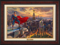 Superman™ - Protector of Metropolis Wall Art by Thomas Kinkade Studios Estate Edition Canvas 24" x 36" Gallery Burl