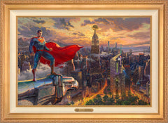 Superman™ - Protector of Metropolis Wall Art by Thomas Kinkade Studios Estate Edition Canvas 24" x 36" Antique Gold