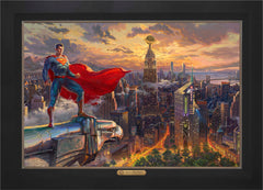 Superman™ - Protector of Metropolis Wall Art by Thomas Kinkade Studios Estate Edition Canvas 24" x 36" Modern Black