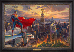 Superman™ - Protector of Metropolis Wall Art by Thomas Kinkade Studios Estate Edition Canvas 24" x 36" Cabernet