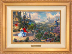 Disney Sleeping Beauty Dancing in the Enchanted Light Wall Art by Thomas Kinkade Studios Estate Edition Canvas 12" x 18" Antique Gold