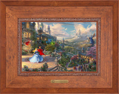 Disney Sleeping Beauty Dancing in the Enchanted Light Wall Art by Thomas Kinkade Studios Estate Edition Canvas 12" x 18" Rustic Andalucian