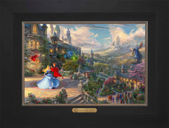 Disney Sleeping Beauty Dancing in the Enchanted Light Wall Art by Thomas Kinkade Studios Estate Edition Canvas 12" x 18" Modern Black