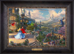 Disney Sleeping Beauty Dancing in the Enchanted Light Wall Art by Thomas Kinkade Studios Estate Edition Canvas 12" x 18" Cabernet