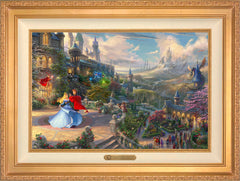 Disney Sleeping Beauty Dancing in the Enchanted Light Wall Art by Thomas Kinkade Studios Estate Edition Canvas 18" x 27" Antique Gold