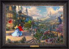 Disney Sleeping Beauty Dancing in the Enchanted Light Wall Art by Thomas Kinkade Studios Estate Edition Canvas 18" x 27" Cabernet
