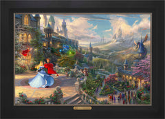 Disney Sleeping Beauty Dancing in the Enchanted Light Wall Art by Thomas Kinkade Studios Estate Edition Canvas 24" x 36" Modern Black