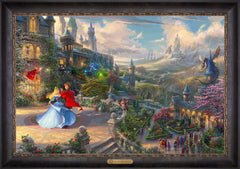 Disney Sleeping Beauty Dancing in the Enchanted Light Wall Art by Thomas Kinkade Studios Estate Edition Canvas 24" x 36" Cabernet