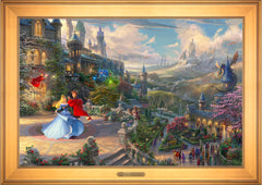 Disney Sleeping Beauty Dancing in the Enchanted Light Wall Art by Thomas Kinkade Studios Estate Edition Canvas 24" x 36" Gallery Gold