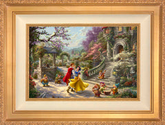 Disney Snow White Dancing in the Sunlight Wall Art by Thomas Kinkade Studios Jewel Edition Canvas 12" x 18" Antique Gold