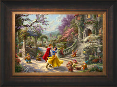 Disney Snow White Dancing in the Sunlight Wall Art by Thomas Kinkade Studios Jewel Edition Canvas 12" x 18" Estate Bronze