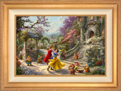 Disney Snow White Dancing in the Sunlight Wall Art by Thomas Kinkade Studios Jewel Edition Canvas 18" x 27" Antique Gold