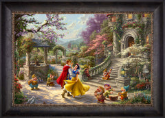 Disney Snow White Dancing in the Sunlight Wall Art by Thomas Kinkade Studios Jewel Edition Canvas 18" x 27" Cabernet