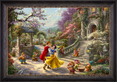 Disney Snow White Dancing in the Sunlight Wall Art by Thomas Kinkade Studios Jewel Edition Canvas 24" x 36" Cabernet