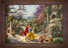 Disney Snow White Dancing in the Sunlight Wall Art by Thomas Kinkade Studios Jewel Edition Canvas 24" x 36" Gallery Bronze