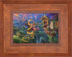 Disney Tangled Up In Love Wall Art by Thomas Kinkade Studios Jewel Edition Canvas 12" x 18" Rustic Andalucian