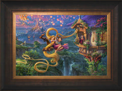 Disney Tangled Up In Love Wall Art by Thomas Kinkade Studios Jewel Edition Canvas 12" x 18" Estate Bronze
