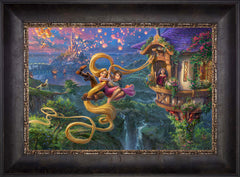 Disney Tangled Up In Love Wall Art by Thomas Kinkade Studios Jewel Edition Canvas 12" x 18" Cabernet