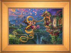 Disney Tangled Up In Love Wall Art by Thomas Kinkade Studios Jewel Edition Canvas 12" x 18" Gallery Gold