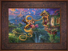 Disney Tangled Up In Love Wall Art by Thomas Kinkade Studios Jewel Edition Canvas 12" x 18" Gallery Bronze
