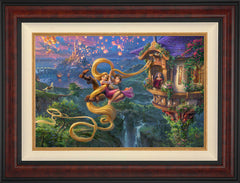 Disney Tangled Up In Love Wall Art by Thomas Kinkade Studios Jewel Edition Canvas 18" x 27" Gallery Burl