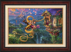 Disney Tangled Up In Love Wall Art by Thomas Kinkade Studios Jewel Edition Canvas 24" x 36" Gallery Burl