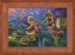 Disney Tangled Up In Love Wall Art by Thomas Kinkade Studios Jewel Edition Canvas 24" x 36" Rustic Andalucian