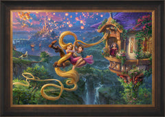 Disney Tangled Up In Love Wall Art by Thomas Kinkade Studios Jewel Edition Canvas 24" x 36" Estate Bronze