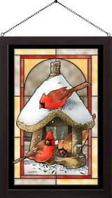 Winter Buffet Framed Glass Art by Marjolein Bastin