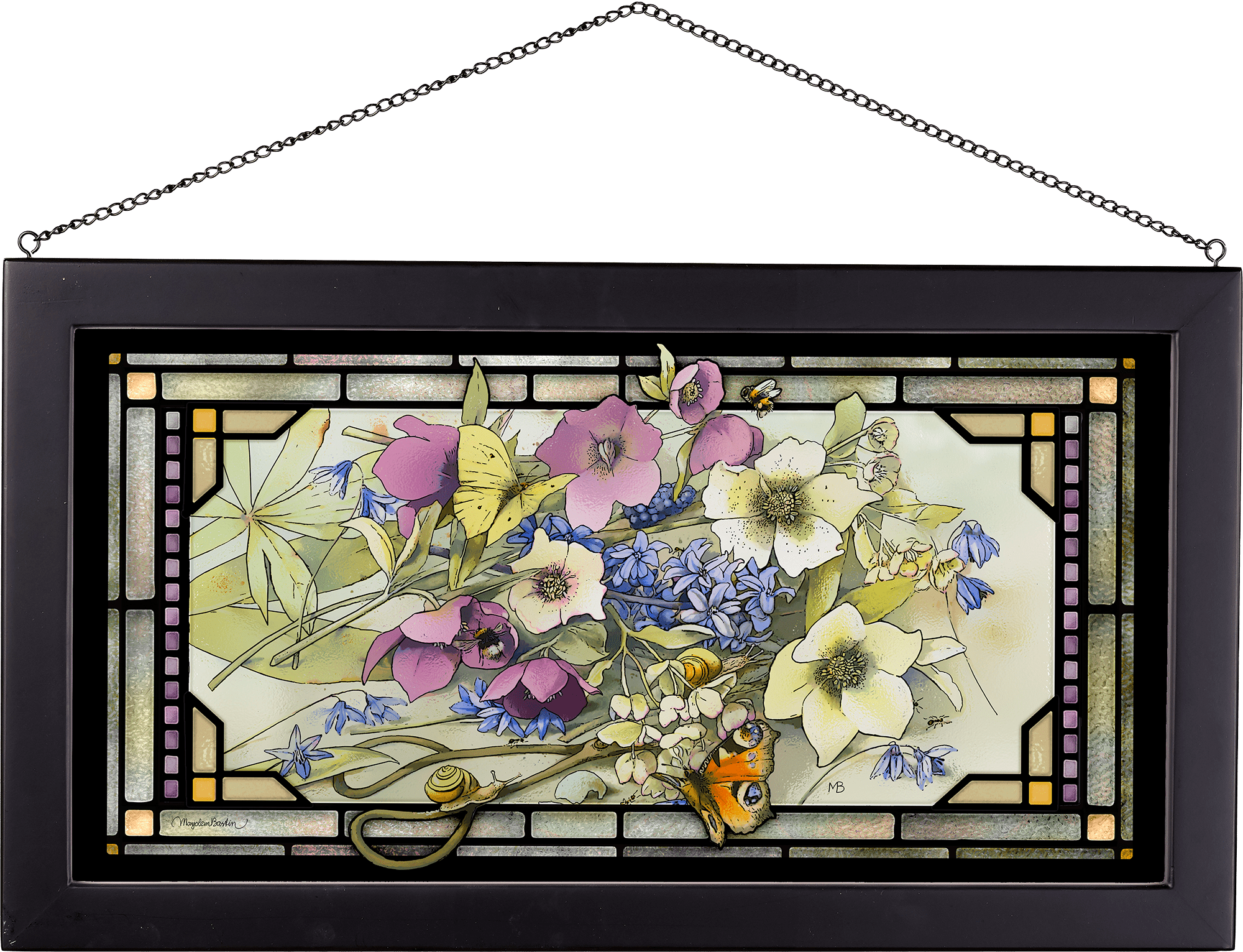 Gardener's Delight Framed Glass Art By Marjolein Bastin