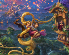 Disney Tangled Up In Love Wall Art by Thomas Kinkade Studios Canvas Gallery Wrap 8" x 10" Unframed