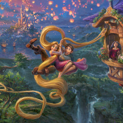 Disney Tangled Up In Love Wall Art by Thomas Kinkade Studios Canvas Gallery Wrap 14" x 14" Unframed