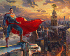 Superman™ - Protector of Metropolis Wall Art by Thomas Kinkade Studios Canvas Gallery Wrap 8" x 10" Unframed