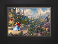 Disney Sleeping Beauty Dancing in the Enchanted Light Wall Art by Thomas Kinkade Studios Jewel Edition Canvas 12" x 18" Modern Black