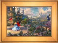 Disney Sleeping Beauty Dancing in the Enchanted Light Wall Art by Thomas Kinkade Studios Jewel Edition Canvas 12" x 18" Gallery Gold