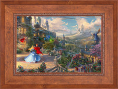 Disney Sleeping Beauty Dancing in the Enchanted Light Wall Art by Thomas Kinkade Studios Jewel Edition Canvas 18" x 27" Rustic Andalucian