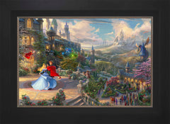 Disney Sleeping Beauty Dancing in the Enchanted Light Wall Art by Thomas Kinkade Studios Jewel Edition Canvas 18" x 27" Modern Black