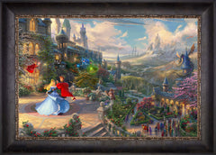 Disney Sleeping Beauty Dancing in the Enchanted Light Wall Art by Thomas Kinkade Studios Jewel Edition Canvas 18" x 27" Cabernet