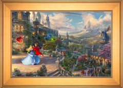 Disney Sleeping Beauty Dancing in the Enchanted Light Wall Art by Thomas Kinkade Studios Jewel Edition Canvas 18" x 27" Gallery Gold