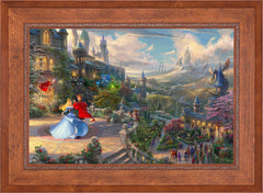 Disney Sleeping Beauty Dancing in the Enchanted Light Wall Art by Thomas Kinkade Studios Jewel Edition Canvas 24" x 36" Rustic Andalucian