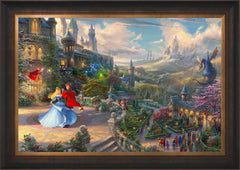 Disney Sleeping Beauty Dancing in the Enchanted Light Wall Art by Thomas Kinkade Studios Jewel Edition Canvas 24" x 36" Estate Bronze
