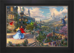 Disney Sleeping Beauty Dancing in the Enchanted Light Wall Art by Thomas Kinkade Studios Jewel Edition Canvas 24" x 36" Modern Black