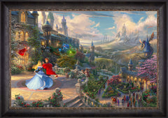 Disney Sleeping Beauty Dancing in the Enchanted Light Wall Art by Thomas Kinkade Studios Jewel Edition Canvas 24" x 36" Cabernet