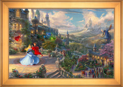 Disney Sleeping Beauty Dancing in the Enchanted Light Wall Art by Thomas Kinkade Studios Jewel Edition Canvas 24" x 36" Gallery Gold