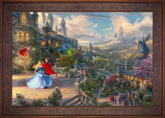 Disney Sleeping Beauty Dancing in the Enchanted Light Wall Art by Thomas Kinkade Studios Jewel Edition Canvas 24" x 36" Gallery Bronze