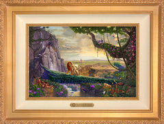 Disney The Lion King - Return to Pride Rock Wall Art by Thomas Kinkade Studios Estate Edition Canvas 12" x 18" Antique Gold