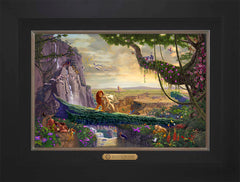 Disney The Lion King - Return to Pride Rock Wall Art by Thomas Kinkade Studios Estate Edition Canvas 12" x 18" Modern Black