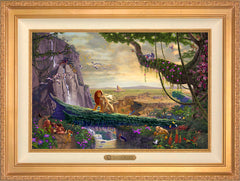 Disney The Lion King - Return to Pride Rock Wall Art by Thomas Kinkade Studios Estate Edition Canvas 18" x 27" Antique Gold