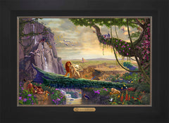 Disney The Lion King - Return to Pride Rock Wall Art by Thomas Kinkade Studios Estate Edition Canvas 18" x 27" Modern Black